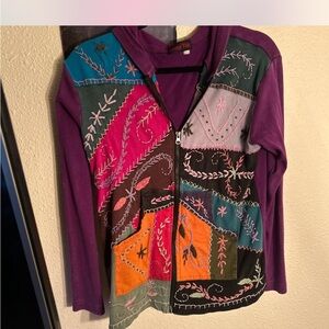 Rising Tide Colorful Embroidered Cardigan